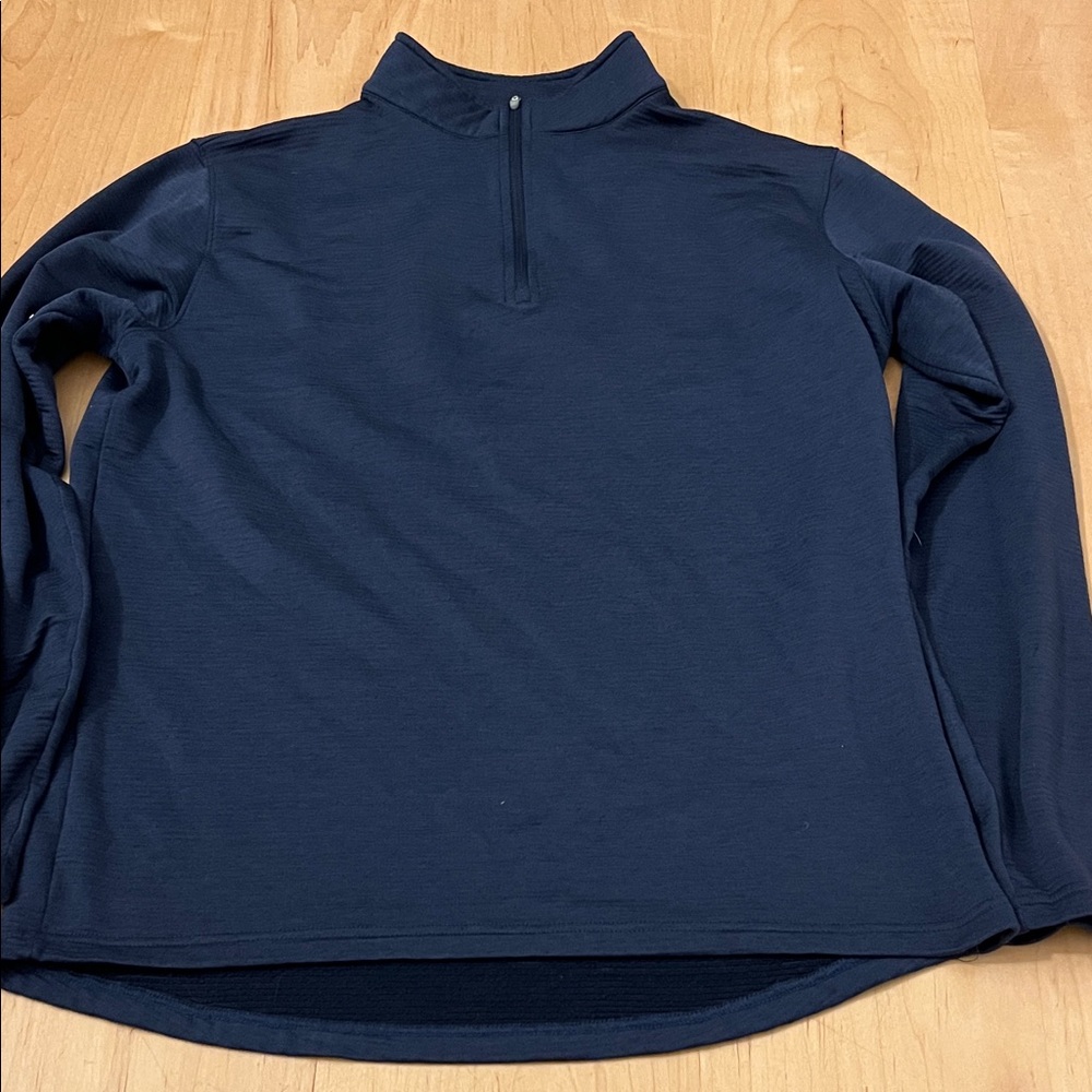Peter Millar Navy Ribbed Crewneck Pullover